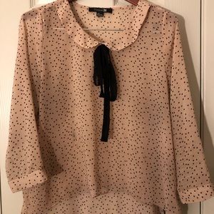 Polka Dot front tie blouse